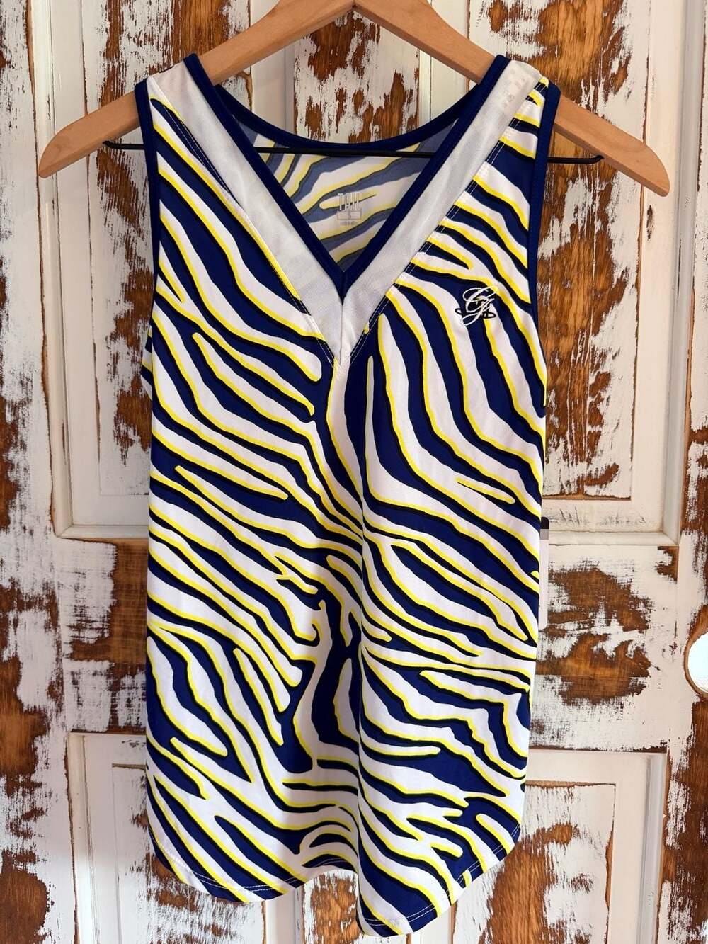 Tail Activewear Womens Sleeveless V-Neck Golf Tank Top Zebra Print Preppy 50 UPF